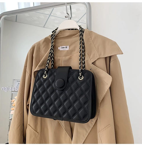Argyle Pu Leather Flap Crossbody Shoulder Bag